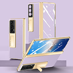 Coque Luxe Cuir et Plastique Housse Etui Mat ZL6 pour Huawei Honor Magic Vs2 5G Violet