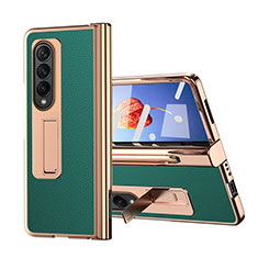 Coque Luxe Cuir et Plastique Housse Etui Mat ZL6 pour Samsung Galaxy Z Fold3 5G Vert