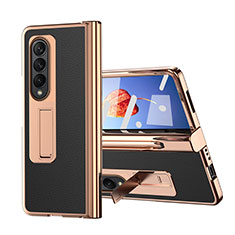 Coque Luxe Cuir et Plastique Housse Etui Mat ZL6 pour Samsung Galaxy Z Fold4 5G Noir