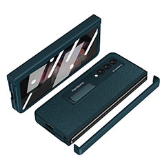 Coque Luxe Cuir et Plastique Housse Etui Mat ZL7 pour Samsung Galaxy Z Fold3 5G Vert