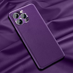 Coque Luxe Cuir Housse Etui A01 pour Apple iPhone 14 Pro Violet