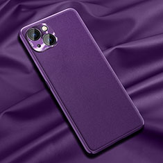 Coque Luxe Cuir Housse Etui A01 pour Apple iPhone 15 Violet
