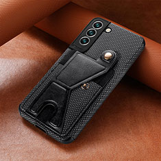 Coque Luxe Cuir Housse Etui A01D pour Samsung Galaxy S21 Plus 5G Noir