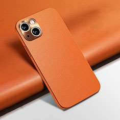 Coque Luxe Cuir Housse Etui A02 pour Apple iPhone 13 Orange