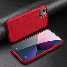 Coque Luxe Cuir Housse Etui A03 pour Apple iPhone 13 Rouge
