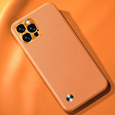Coque Luxe Cuir Housse Etui A05 pour Apple iPhone 14 Pro Orange