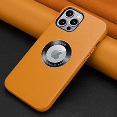 Coque Luxe Cuir Housse Etui A08 pour Apple iPhone 13 Pro Max Orange