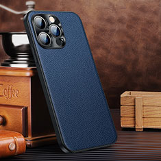 Coque Luxe Cuir Housse Etui A11 pour Apple iPhone 15 Pro Bleu