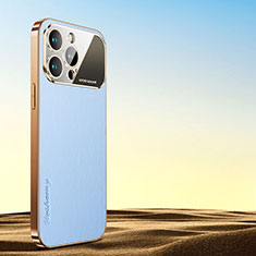 Coque Luxe Cuir Housse Etui AC1 pour Apple iPhone 14 Pro Max Bleu Clair