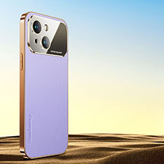 Coque Luxe Cuir Housse Etui AC1 pour Apple iPhone 14 Violet