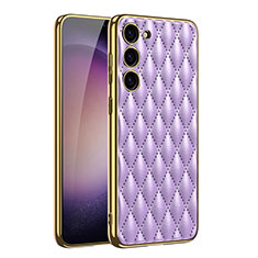 Coque Luxe Cuir Housse Etui AC1 pour Samsung Galaxy S22 5G Violet