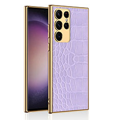Coque Luxe Cuir Housse Etui AC3 pour Samsung Galaxy S22 Ultra 5G Violet