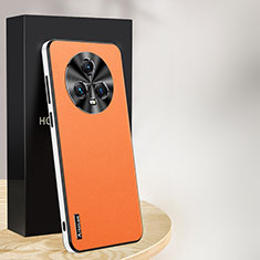 Coque Luxe Cuir Housse Etui AT1 pour Huawei Honor Magic5 5G Orange