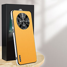Coque Luxe Cuir Housse Etui AT1 pour Huawei Mate 60 Pro Jaune