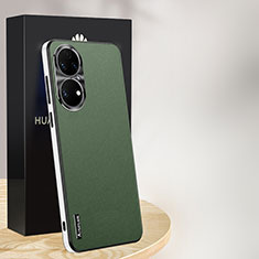 Coque Luxe Cuir Housse Etui AT1 pour Huawei P50 Pro Vert