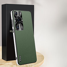 Coque Luxe Cuir Housse Etui AT1 pour Huawei P60 Vert