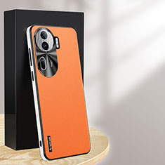 Coque Luxe Cuir Housse Etui AT1 pour Oppo Reno11 Pro 5G Orange