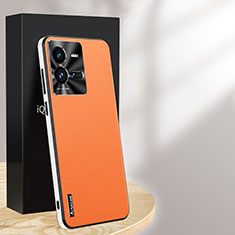 Coque Luxe Cuir Housse Etui AT1 pour Vivo iQOO 10 Pro 5G Orange