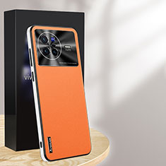 Coque Luxe Cuir Housse Etui AT1 pour Vivo X80 5G Orange