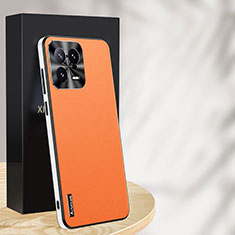 Coque Luxe Cuir Housse Etui AT1 pour Xiaomi Mi 13 Pro 5G Orange