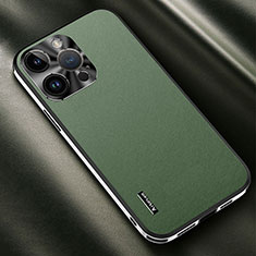 Coque Luxe Cuir Housse Etui AT2 pour Apple iPhone 13 Pro Max Vert