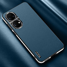 Coque Luxe Cuir Housse Etui AT2 pour Huawei P50 Pro Bleu