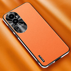 Coque Luxe Cuir Housse Etui AT2 pour Oppo Reno10 Pro+ Plus 5G Orange