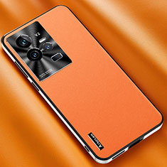 Coque Luxe Cuir Housse Etui AT2 pour Vivo iQOO 11 Pro 5G Orange
