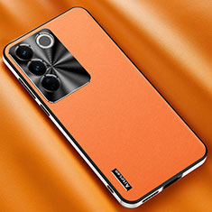 Coque Luxe Cuir Housse Etui AT2 pour Vivo V27 Pro 5G Orange