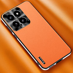 Coque Luxe Cuir Housse Etui AT2 pour Xiaomi Mi 14 5G Orange