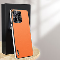 Coque Luxe Cuir Housse Etui AT3 pour Xiaomi Mi 13 5G Orange