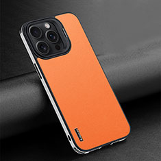 Coque Luxe Cuir Housse Etui AT4 pour Apple iPhone 14 Pro Max Orange