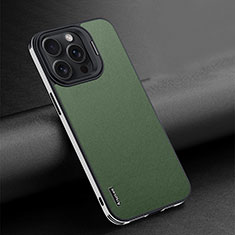 Coque Luxe Cuir Housse Etui AT4 pour Apple iPhone 14 Pro Max Vert