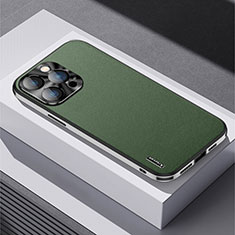 Coque Luxe Cuir Housse Etui AT5 pour Apple iPhone 13 Pro Max Vert