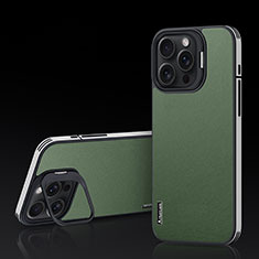 Coque Luxe Cuir Housse Etui AT5 pour Apple iPhone 14 Pro Vert