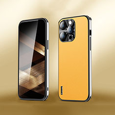 Coque Luxe Cuir Housse Etui AT6 pour Apple iPhone 13 Pro Jaune