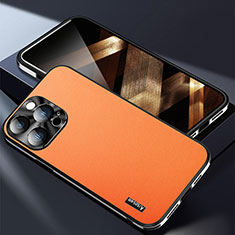 Coque Luxe Cuir Housse Etui AT7 pour Apple iPhone 13 Pro Max Orange