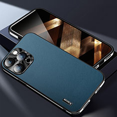 Coque Luxe Cuir Housse Etui AT7 pour Apple iPhone 14 Pro Bleu