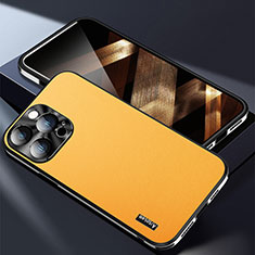 Coque Luxe Cuir Housse Etui AT7 pour Apple iPhone 14 Pro Max Jaune