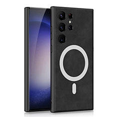 Coque Luxe Cuir Housse Etui avec Mag-Safe Magnetic Magnetique AC2 pour Samsung Galaxy S21 Ultra 5G Noir
