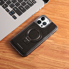 Coque Luxe Cuir Housse Etui avec Mag-Safe Magnetic Magnetique JD1 pour Apple iPhone 14 Pro Noir