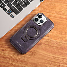 Coque Luxe Cuir Housse Etui avec Mag-Safe Magnetic Magnetique JD1 pour Apple iPhone 14 Pro Violet