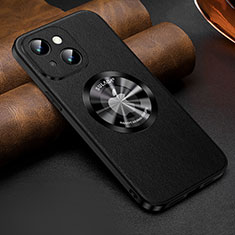 Coque Luxe Cuir Housse Etui avec Mag-Safe Magnetic Magnetique LD2 pour Apple iPhone 14 Noir