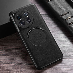 Coque Luxe Cuir Housse Etui avec Mag-Safe Magnetic Magnetique P01 pour OnePlus 12 5G Noir