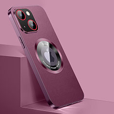 Coque Luxe Cuir Housse Etui avec Mag-Safe Magnetic Magnetique QC1 pour Apple iPhone 13 Rouge