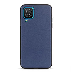 Coque Luxe Cuir Housse Etui B01H pour Samsung Galaxy A12 Bleu