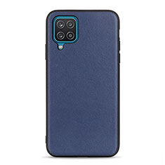 Coque Luxe Cuir Housse Etui B01H pour Samsung Galaxy A12 Nacho Bleu