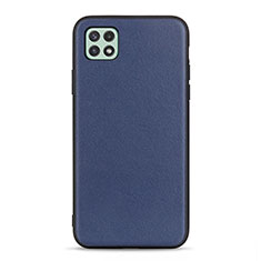 Coque Luxe Cuir Housse Etui B01H pour Samsung Galaxy F42 5G Bleu