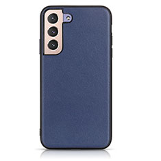 Coque Luxe Cuir Housse Etui B01H pour Samsung Galaxy S21 FE 5G Bleu