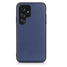Coque Luxe Cuir Housse Etui B01H pour Samsung Galaxy S21 Ultra 5G Bleu